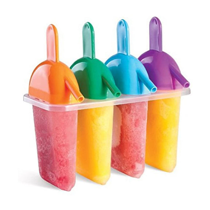 Frozen Ice Popsicle Mold Set with Slurping Straw Drip Guard