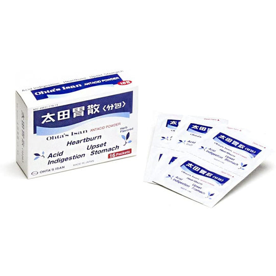 OHTA'S ISAN Antacid Herbal Powder Single USE16 Packets for USA -Made in Japan