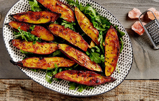 Miso Maple Glazed Sweet Potatoes
